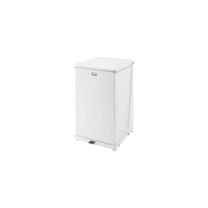 Rubbermaid Commercial Products Defenders Pedal Waste Bin 95L Galvanised Steel White FGST40EPLWH