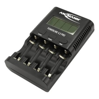 Ansmann Powerline 4.2 Pro Battery Charger 1001-0079-UK for 5V NiMH 1.8A AA/AAA Batteries USB Output with UK/EU Plug, 4 Bays