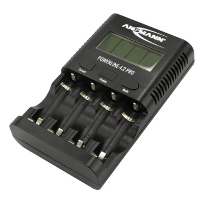 Ansmann Powerline 4.2 Pro Battery Charger 1001-0079-UK for 5V NiMH 1.8A AA/AAA Batteries USB Output with UK/EU Plug, 4 Bays