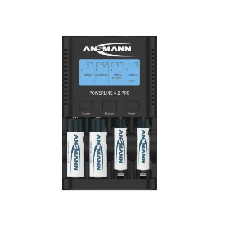Ansmann Powerline 4.2 Pro Battery Charger 1001-0079-UK for 5V NiMH 1.8A AA/AAA Batteries USB Output with UK/EU Plug, 4 Bays