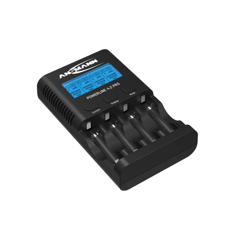 Ansmann Powerline 4.2 Pro Battery Charger 1001-0079-UK for 5V NiMH 1.8A AA/AAA Batteries USB Output with UK/EU Plug, 4 Bays