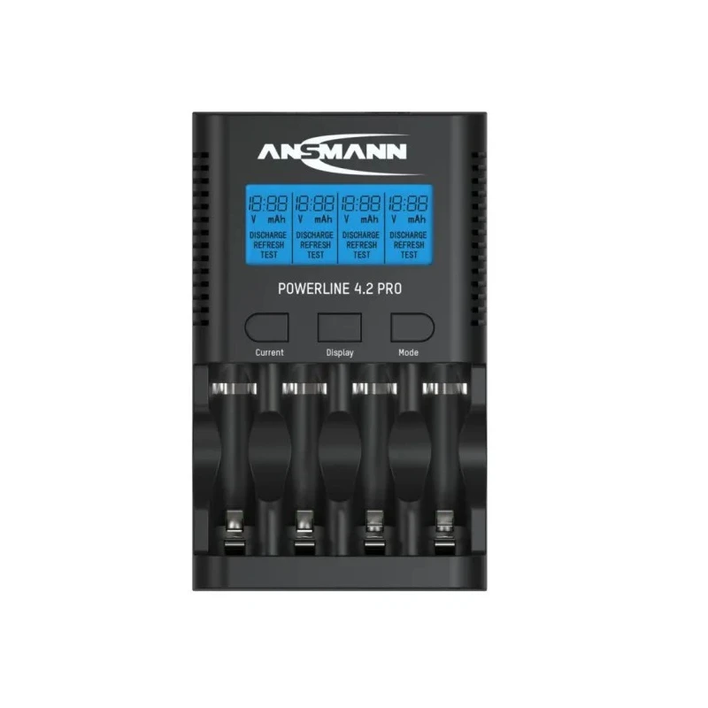 Ansmann Powerline 4.2 Pro Battery Charger 1001-0079-UK for 5V NiMH 1.8A AA/AAA Batteries USB Output with UK/EU Plug, 4 Bays