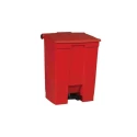 Rubbermaid Commercial Products Legacy Step-On Plastic Waste Bin, Pedal Lid, Red, 68L, FG614500RED