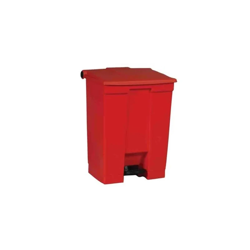 Rubbermaid Commercial Products Legacy Step-On Plastic Waste Bin, Pedal Lid, Red, 68L, FG614500RED