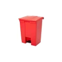 Rubbermaid Commercial Products Legacy Step-On Plastic Waste Bin, Pedal Lid, Red, 68L, FG614500RED