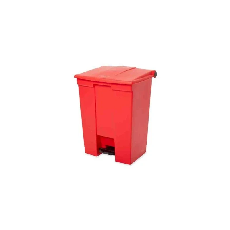 Rubbermaid Commercial Products Legacy Step-On Plastic Waste Bin, Pedal Lid, Red, 68L, FG614500RED