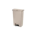 Rubbermaid Commercial Products Slim Jim Resin Waste Bin 30L Beige Pedal Lid 1883456