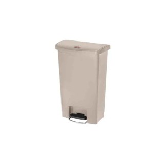 Rubbermaid Commercial Products Slim Jim Resin Waste Bin 30L Beige Pedal Lid 1883456