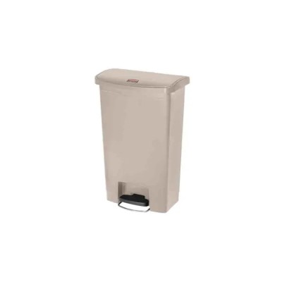 Rubbermaid Commercial Products Slim Jim Resin Waste Bin 30L Beige Pedal Lid 1883456