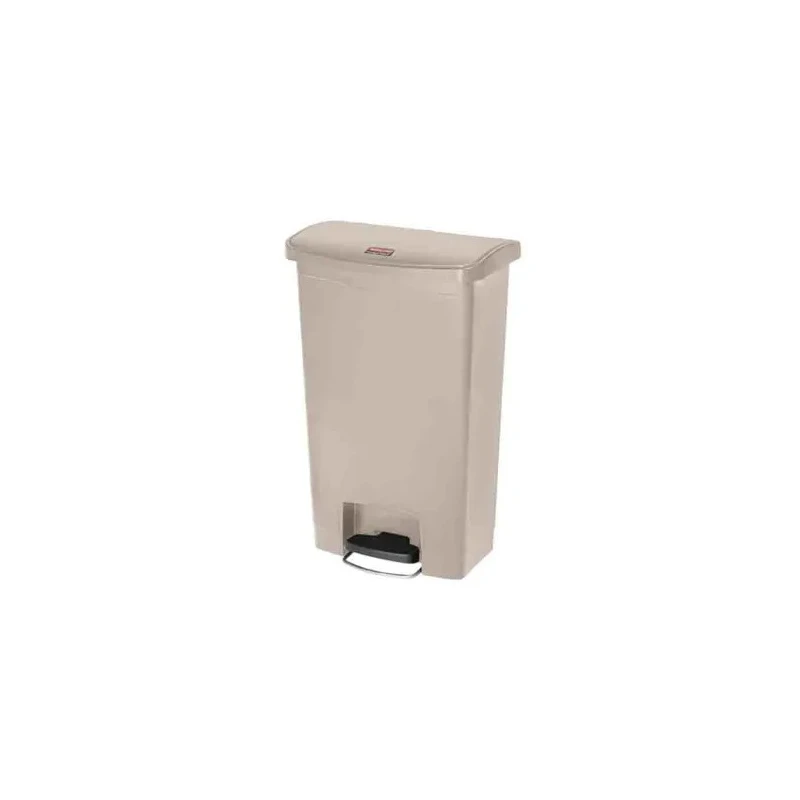 Rubbermaid Commercial Products Slim Jim Resin Waste Bin 30L Beige Pedal Lid 1883456