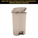 Rubbermaid Commercial Products Slim Jim Resin Waste Bin 30L Beige Pedal Lid 1883456