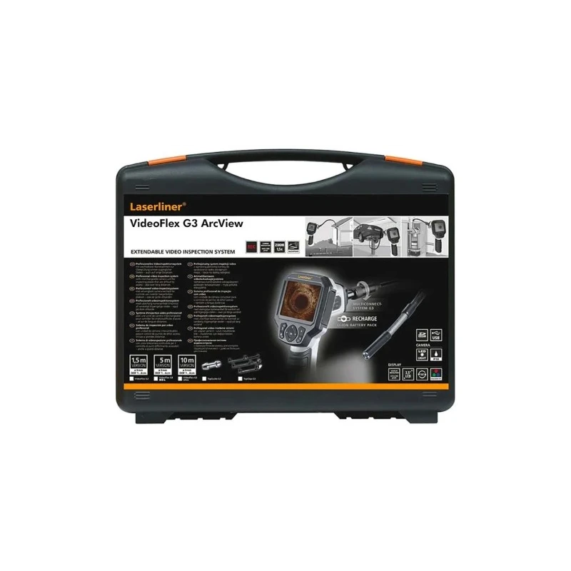 Laserliner Inspection Camera Kit 7.6 mm Probe, 1 m Length, LED, 640 x 480 Pixels, Manual Articulation, 092.914A