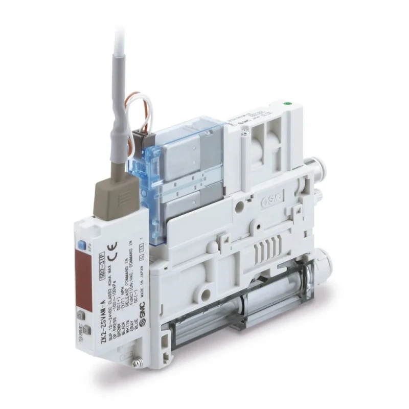 SMC ZK2A10K5TLA-08 Vacuum Generator for ZK2 Series Ejectors, Modular, 12-24VDC/24VDC, -91 kPa, 40 L/min