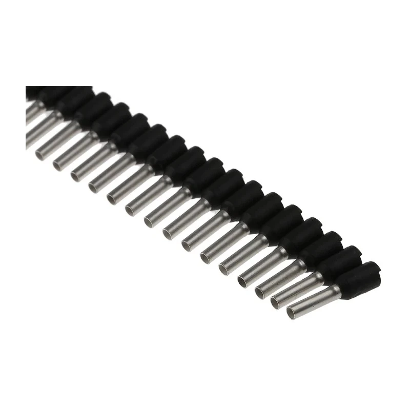 Weidmüller Insulated Crimp Bootlace Ferrule, 8mm Pin Length, 1.7mm Pin Diameter, Polypropylene, Black, 16 AWG 9004350000