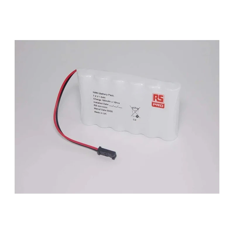 RS PRO AA Rechargeable Battery Pack, 7.2V, 940 mAh, 6 Cell, NiMH, Wire Termination, 204-2759