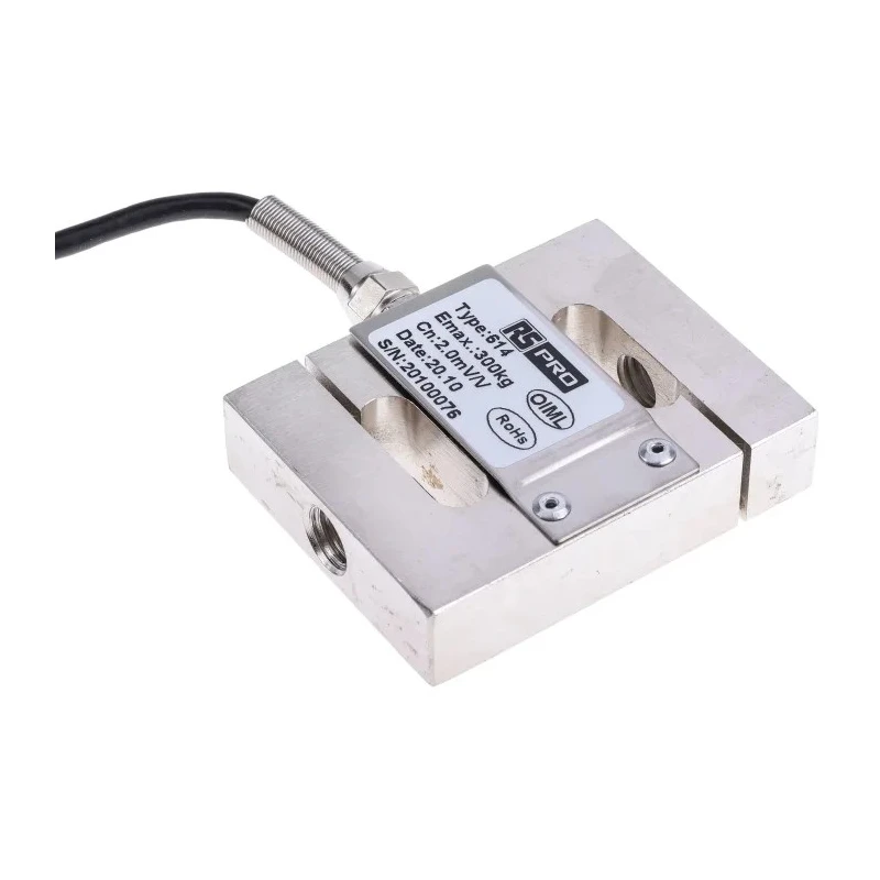 RS PRO Low Profile Load Cell, Compression and Tension, 300 kg Capacity, IP66 Alloy Steel, 62.1x80x18 mm, 15V DC, 204-2768