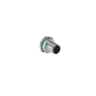 Bulgin Circular Connector 17 Contacts, M12, Panel Mount, Plug, Male, IP67, Brass, PXMBNI12RPM17AFLPG9001