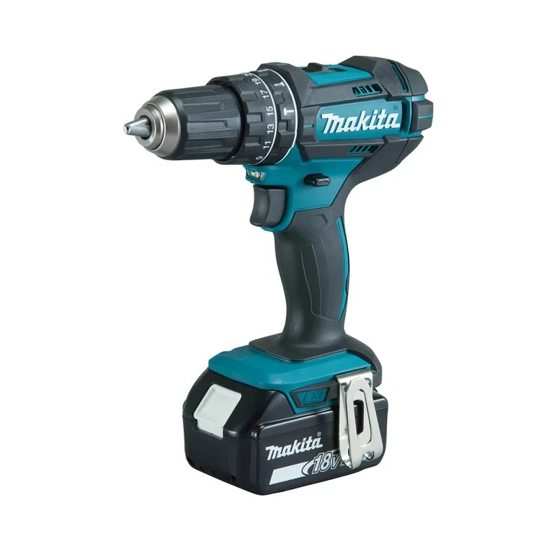 Makita Cordless Drill Driver 18V, 13mm Keyless Chuck, 21Nm Torque, Ergonomic Handle, Brushed Motor DHP482RTJ