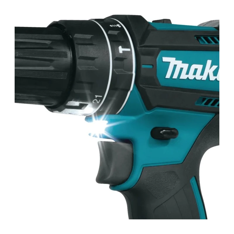 Makita Cordless Drill Driver 18V, 13mm Keyless Chuck, 21Nm Torque, Ergonomic Handle, Brushed Motor DHP482RTJ