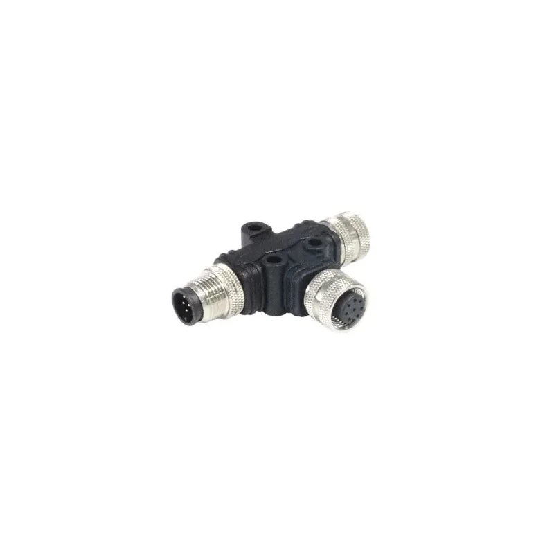 Bulgin T Circular Connector Adapter M12 Female to 2x M12 Male 12 Contacts 1.5A 30V IP67 PXPPVC12TSFM12AFBIFB