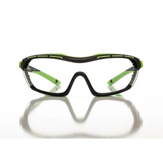 Riley ARION Anti-Mist Safety Glasses, Clear Polycarbonate Lens, Green/Black Frame, Tr90 Thermoplastic RLY00021