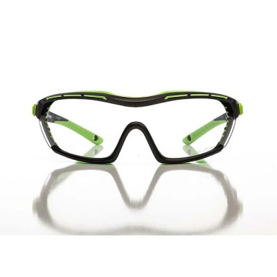 Riley ARION Anti-Mist Safety Glasses, Clear Polycarbonate Lens, Green/Black Frame, Tr90 Thermoplastic RLY00021