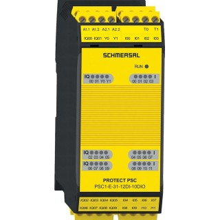 Schmersal PSC1 Series Safety Controller, 10 Safety Inputs, 1 Safety Output, 28.8V, Rail Mount, 