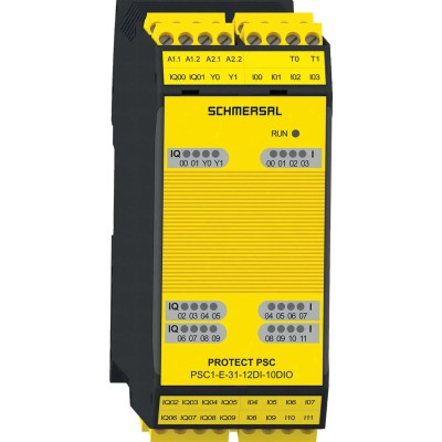 Schmersal PSC1 Series Safety Controller, 10 Safety Inputs, 1 Safety Output, 28.8V, Rail Mount, 