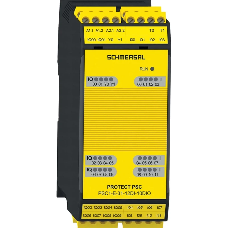 Schmersal PSC1 Series Safety Controller, 10 Safety Inputs, 1 Safety Output, 28.8V, Rail Mount, 