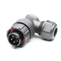 RS PRO Circular Connector 4 Contacts Cable Plug Male IP68 10A 500V Threaded SP21 Right Angle 29.3mm Polyamide 207-2228