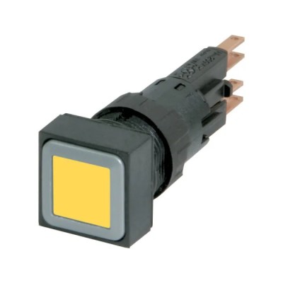 Eaton RMQ16 Series Yellow Momentary Push Button Actuator, Square, 16 mm Cutout, IP65, Plastic, 