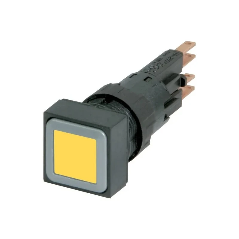 Eaton RMQ16 Series Yellow Momentary Push Button Actuator, Square, 16 mm Cutout, IP65, Plastic, 