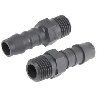 RS PRO Hose Connector, Nylon, Male BSP Thread, Push-On, 10 mm Hose ID, Black 795-174