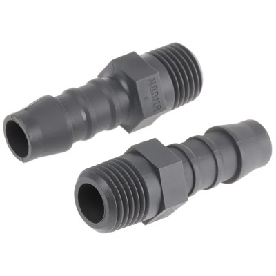RS PRO Hose Connector, Nylon, Male BSP Thread, Push-On, 10 mm Hose ID, Black 795-174