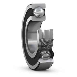 SKF Deep Groove Ball Bearing, Single Row, Sealed, 22mm ID, 50mm OD, 14mm Width, Sheet Metal Cage, Steel Balls 62/22-2RS1
