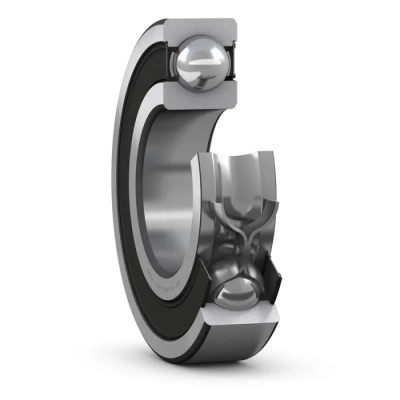 SKF Deep Groove Ball Bearing, Single Row, Sealed, 22mm ID, 50mm OD, 14mm Width, Sheet Metal Cage, Steel Balls 62/22-2RS1