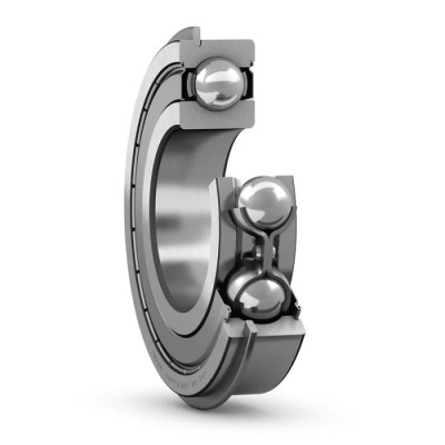 SKF Deep Groove Ball Bearing, Single Row, 12 mm ID, 32 mm OD, Sheet Metal Cage, Shielded 6201-2ZNR
