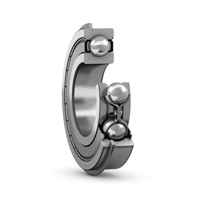SKF Deep Groove Ball Bearing, Single Row, 12 mm ID, 32 mm OD, Sheet Metal Cage, Shielded 6201-2ZNR