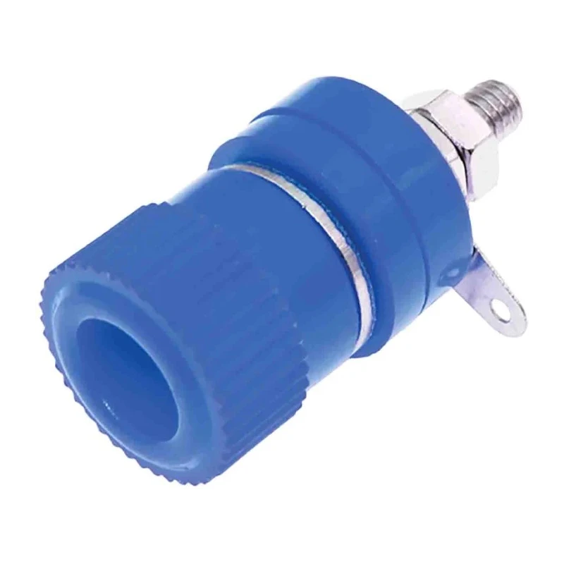 RS PRO Blue Female Banana Socket, 4 mm Connector, Solder Termination, 30V AC/DC, 24A, Nickel-Plated Brass Contact 208-0289