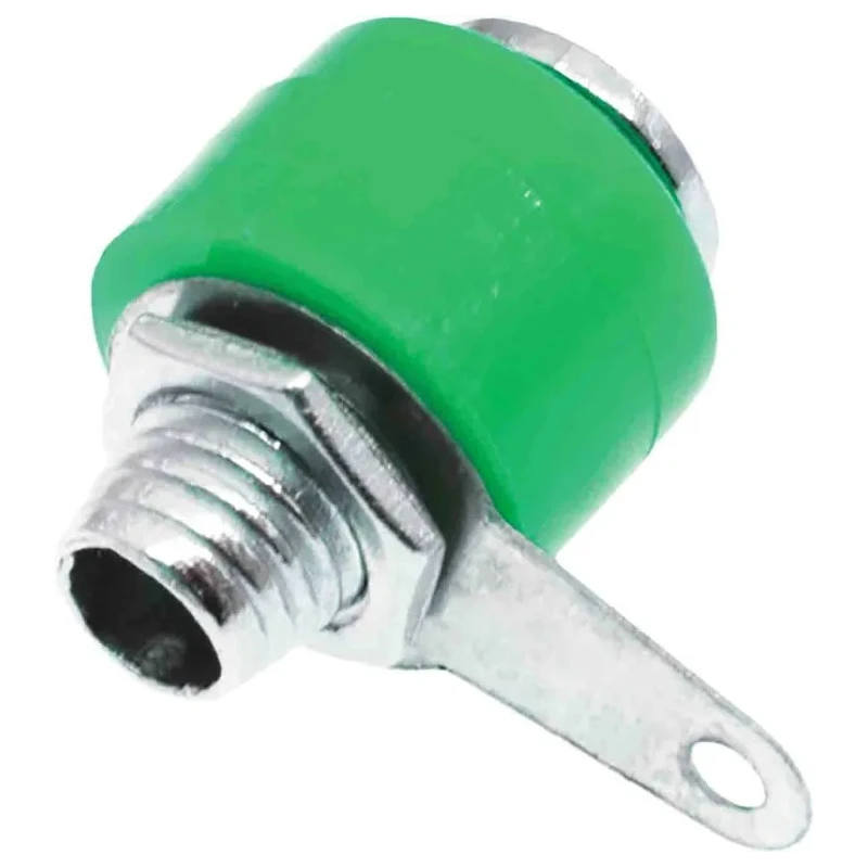 RS PRO Green Female Banana Socket 4 mm Connector, Solder Termination, 30V, 19A, Nickel Plating 208-0296