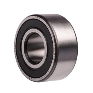 SKF Double Row Angular Contact Ball Bearing, Sealed, 20 mm ID, 47 mm OD, 20.6 mm Width, 3204 A-2RS1/MT33