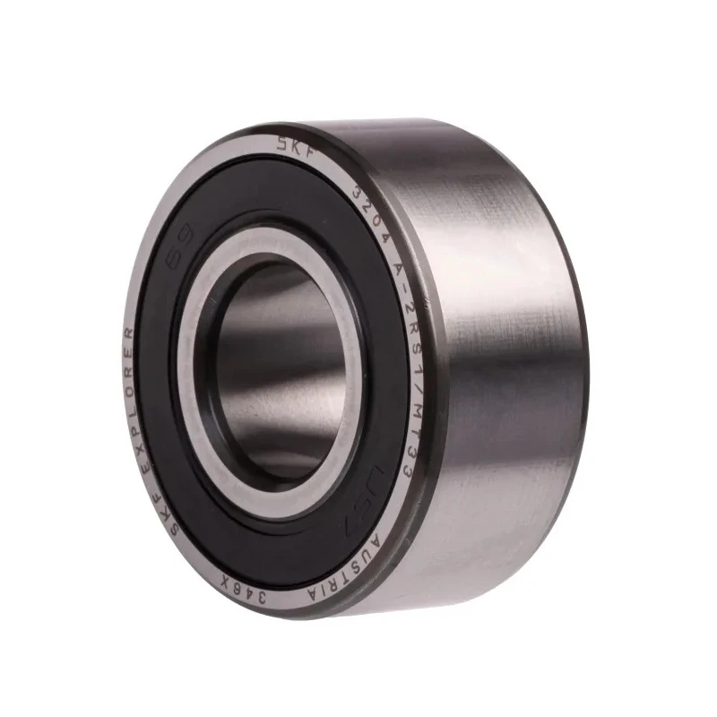 SKF Double Row Angular Contact Ball Bearing, Sealed, 20 mm ID, 47 mm OD, 20.6 mm Width, 3204 A-2RS1/MT33