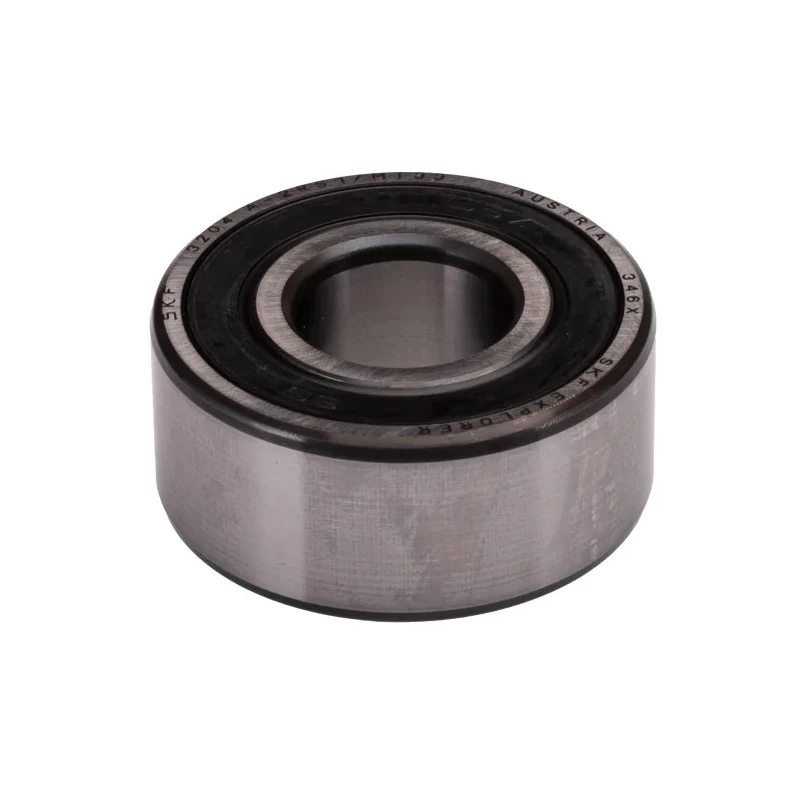SKF Double Row Angular Contact Ball Bearing, Sealed, 20 mm ID, 47 mm OD, 20.6 mm Width, 3204 A-2RS1/MT33