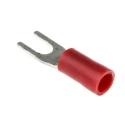 TE Connectivity Insulated Crimp Spade Connector 22 AWG to 16 AWG, M3 Stud Size, Vinyl, Red, 0.5 mm²–1.5 mm² 208-2515