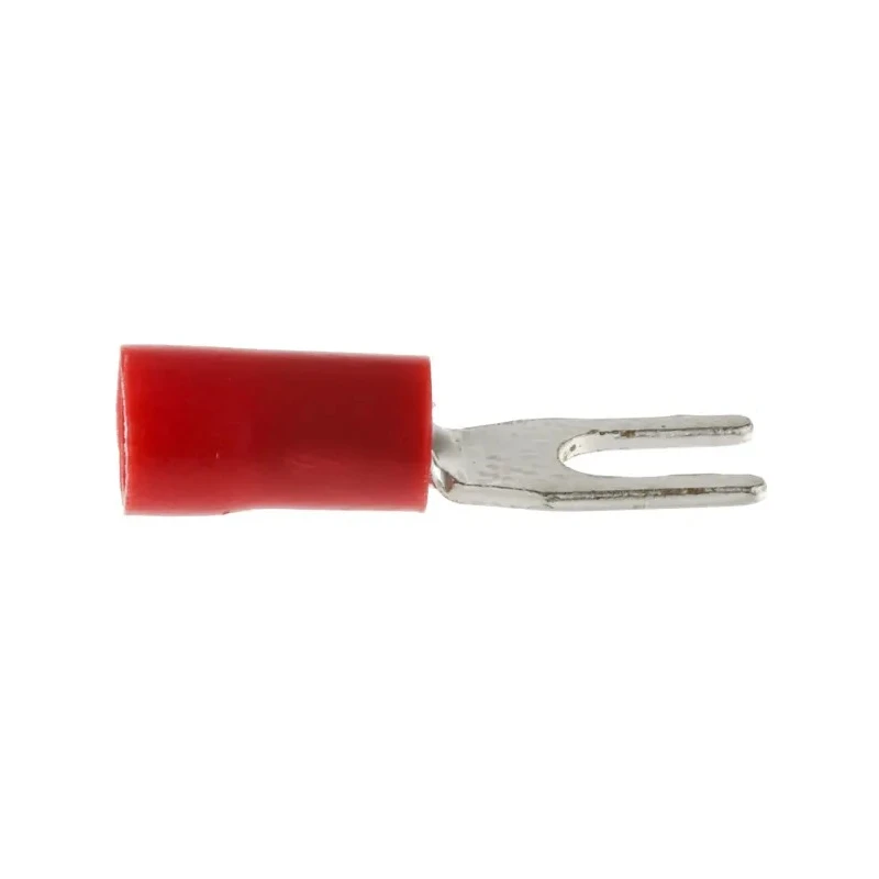 TE Connectivity Insulated Crimp Spade Connector 22 AWG to 16 AWG, M3 Stud Size, Vinyl, Red, 0.5 mm²–1.5 mm² 208-2515