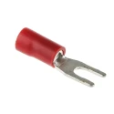 TE Connectivity Insulated Crimp Spade Connector 22 AWG to 16 AWG, M3 Stud Size, Vinyl, Red, 0.5 mm²–1.5 mm² 208-2515