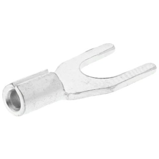 RS PRO Uninsulated Crimp Spade Connector 22 AWG to 16 AWG M4 Stud Size Silver 208-2571