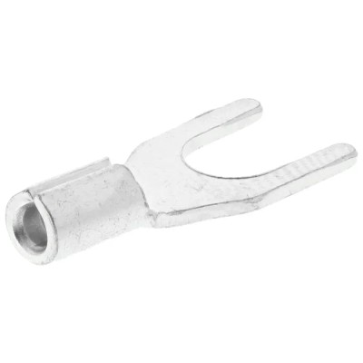 RS PRO Uninsulated Crimp Spade Connector 22 AWG to 16 AWG M4 Stud Size Silver 208-2571