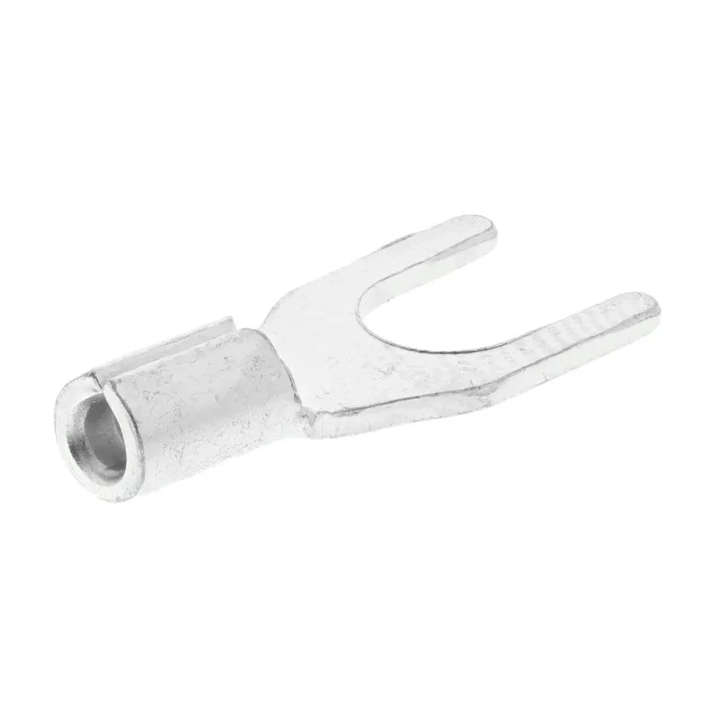 RS PRO Uninsulated Crimp Spade Connector 22 AWG to 16 AWG M4 Stud Size Silver 208-2571