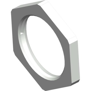RS PRO BRNM Series Hex Nut M20x1.5 for Fixing, Nickel-Plated Brass, Female, White, 24 mm Wrench Size 208-0527